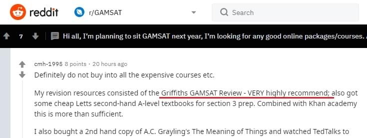 Recommended Gamsat Course